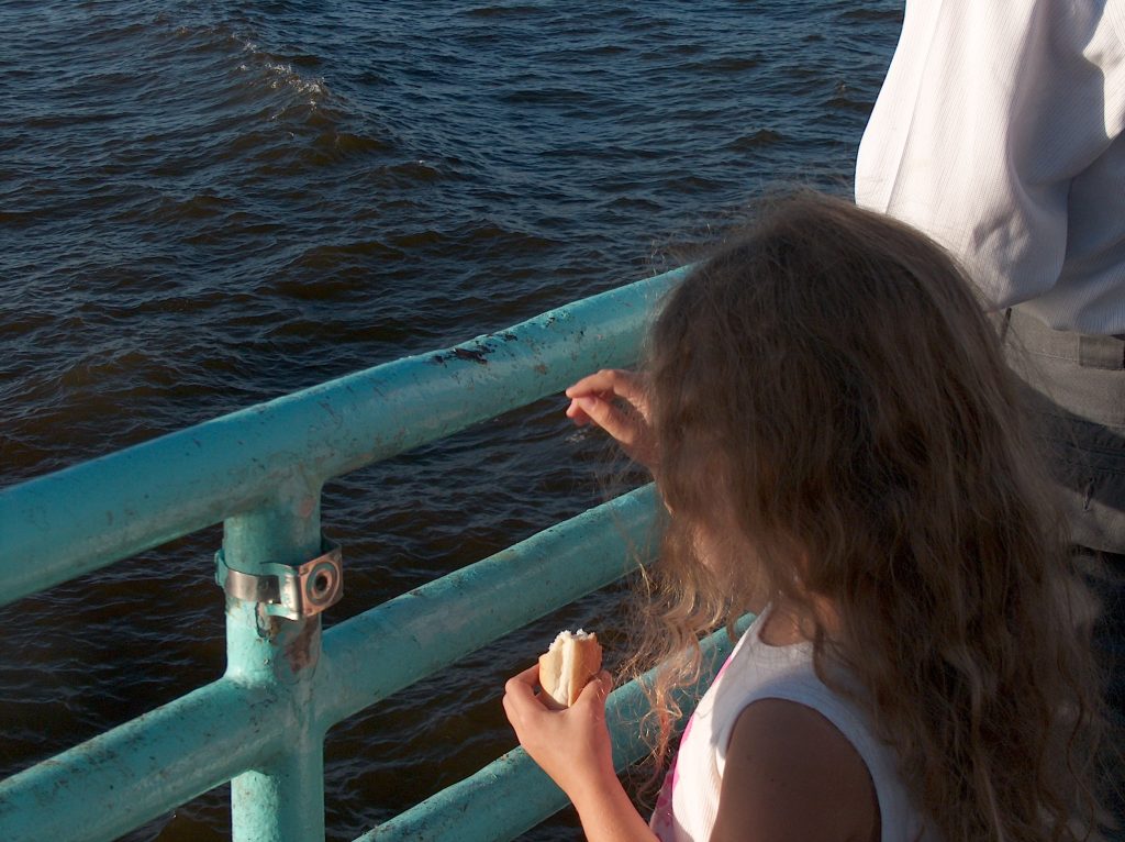 tossing bread